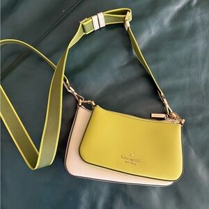 Kate Spade Lime Green and White Crossbody Bag